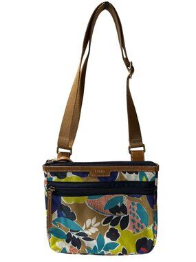 Fossil Eliza Bright Crossbody Bright Multi Adjustable Strap Zipper Compartments